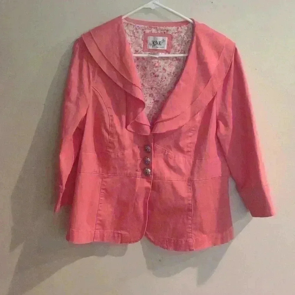 Live a Little women's pink‎ coral blazer size large